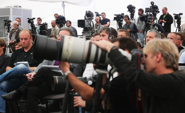 Jornalistas na Polônia, em 7 de junho de 2013 (Joern Pollex/Bongarts/Getty Images)
