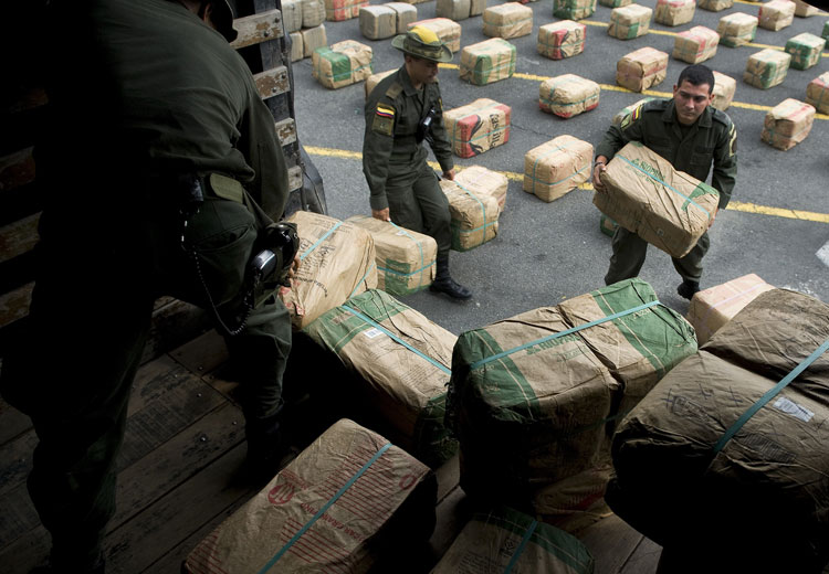 Apreensões de drogas. Políticas antidrogas estão sendo discutidas entre as FARC e o governo colombiano (Luis Robayo/AFP/Getty Images)