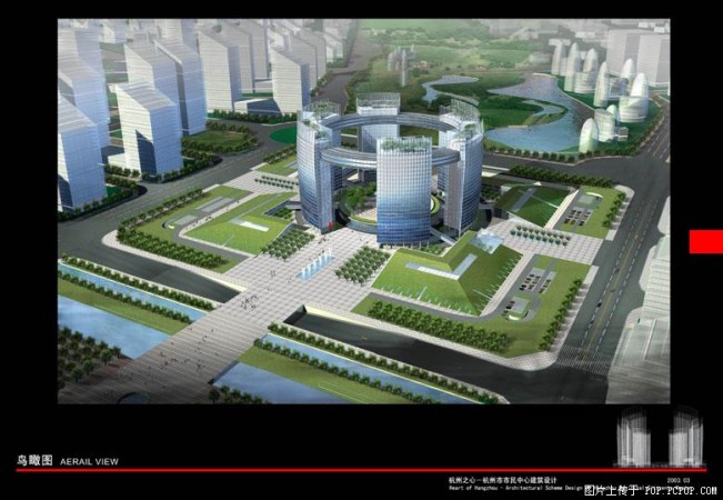 Uma construção em andamento que em breve será o novo edifício cívico da cidade de Hangzhou, província de Zhejiang (360doc.com)