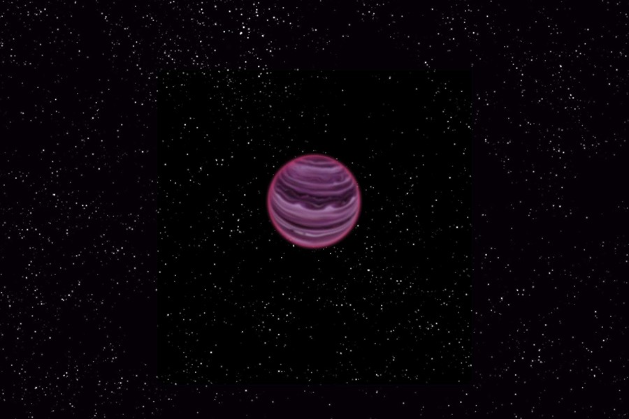 Concepção artística que mostra o planeta PSO J318.5-22