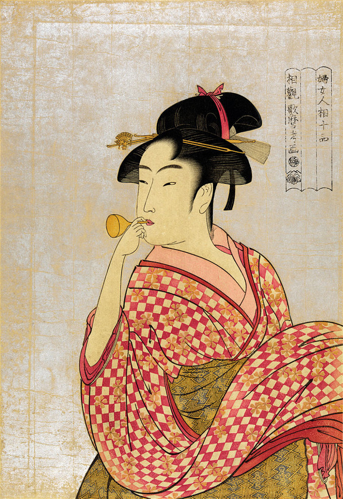 Pintura oriental de Kitagawa Utamaro.