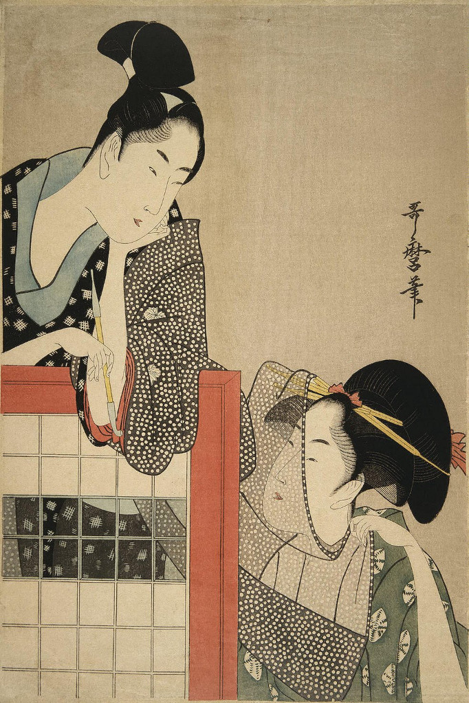 Pintura oriental de Kitagawa Utamaro.