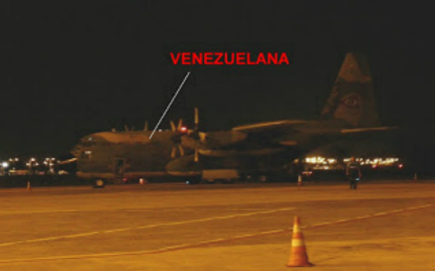 Avião da Força Aérea Venezuela em aeroporto brasileiro (Reprodução)
