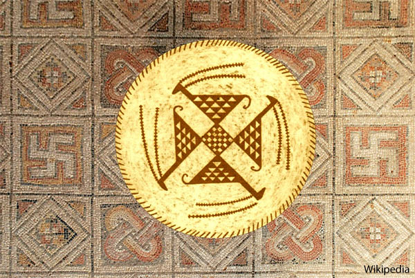 Antigos mosaicos romanos na Villa Romana La Olmeda (Wikimedia Commons)