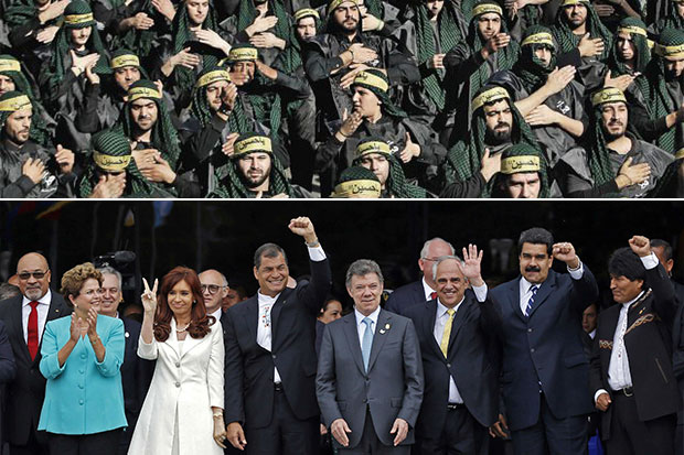 Hezbollaz e os líderes sulamericanos (Reprodução)