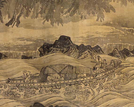 Detalhe de "Ten Thousand Miles do rio Yangtze", uma pintura da Dinastia Ming (Domínio público) 