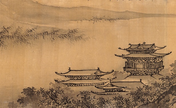 Detalhe de "Ten Thousand Miles do rio Yangtze", uma pintura da Dinastia Ming (Domínio público)