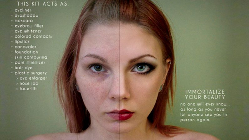 Imagem mostra o antes e depois do tratamento com photoshop (Divulgação/Anna Hill)