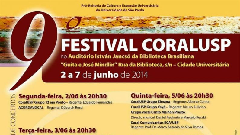 Festival CoralUSP se apresenta em São Paulo na próxima semana