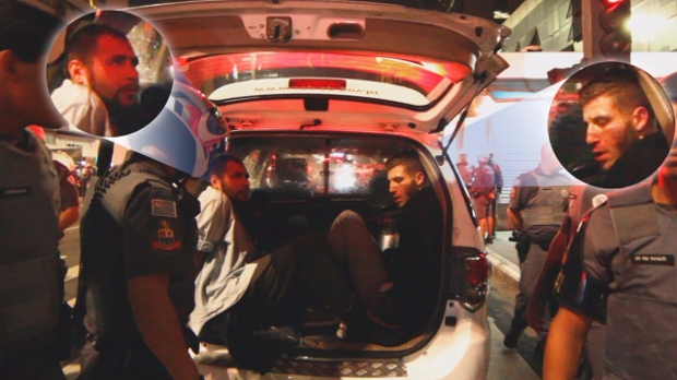 Dois estrangeiros detidos em flagrante na Avenida Paulista por explosão, lesão corporal e associação criminosa (Daniel Borges, para Epoch Times)
