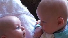 Gêmeos conversam fluentemente em língua de bebê