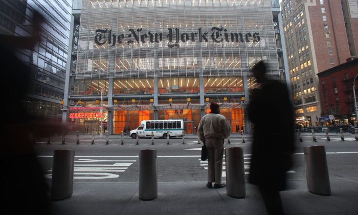 A sede do New York Times na cidade de Nova Iorque em 7 de dezembro de 2009 (Mario Tama / Getty Images)