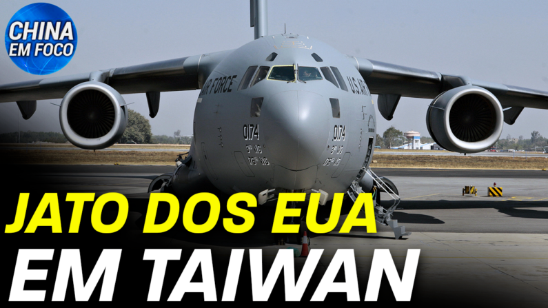 Um imenso jato militar americano aterrissou em Taiwan no final de semana