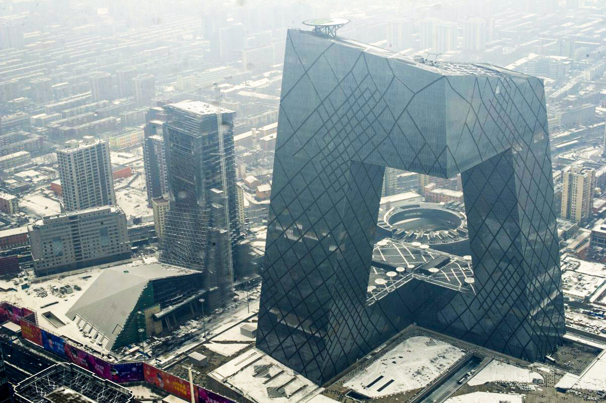 Sede da emissora estatal chinesa, CCTV, em Pequim, no dia 26 de fevereiro de 2011 (STR / AFP / Getty Images)