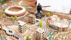 Homem constrói ‘Mini Johannesburg’ no quintal dos pais por mais de 12 anos usando materiais reciclados