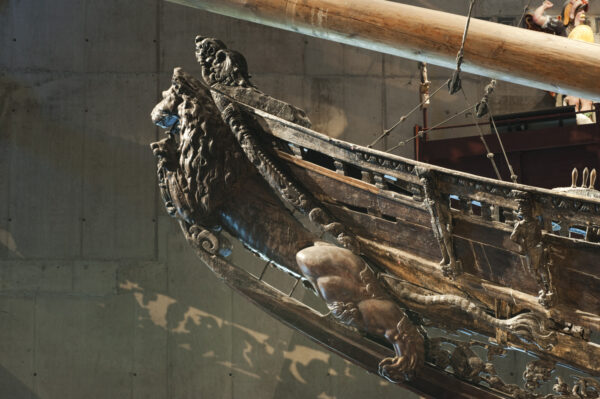A figura de proa do navio Vasa, um leão (Cortesia de Anneli Karlsson/Museu do Vasa/SMTM)