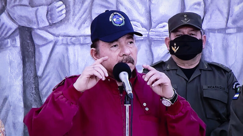 Fotografia de uma tela de televisão do ditador da Nicarágua, Daniel Ortega. Imagem de arquivo (EFE/Jorge Torres)