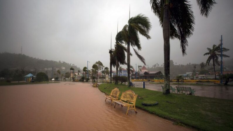 View of a park in Samana, Dominican Republic, on September 19, 2022, after the passage of Hurricane Fiona. - Hurricane Fiona dumped torrential rain on the Dominican Republic after triggering major flooding in Puerto Rico and widespread power blackouts in both Caribbean islands (Photo by ERIKA SANTELICES/afp/AFP via Getty Images)