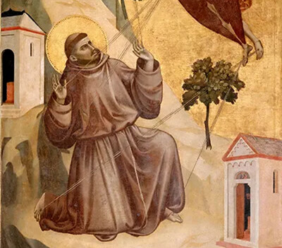Detalhe da “Estigmatização de São Francisco", por volta de 1297-1299, por Giotto di Bondone. Museu do Louvre (Domínio Público)
