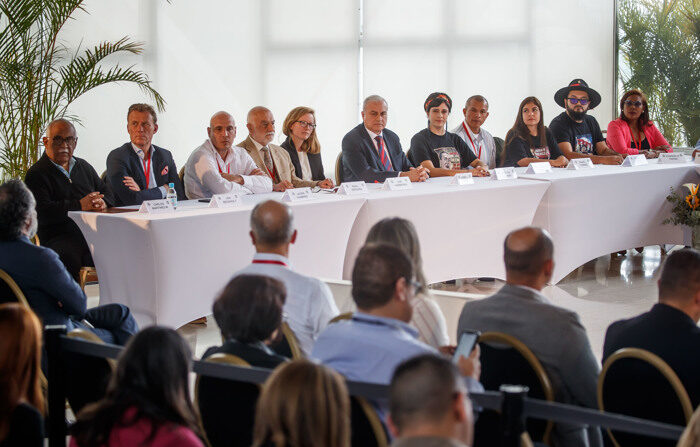 Vista do dia de encerramento do primeiro ciclo de negociações de paz entre o governo colombiano e o ELN, em Caracas (Venezuela), em fotografia de arquivo (EFE/ Miguel Gutiérrez)
