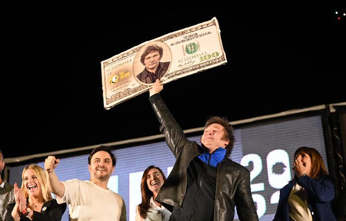 O presidente Javier Milei durante a campanha (Argentina) (EFE/Ariel Alejandro Carreras)