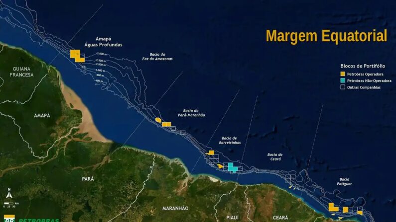 A Petrobras enviou um navio-sonda para retomar a exploração da Margem Equatorial brasileira,(© Arte Petrobras/Divulgação)