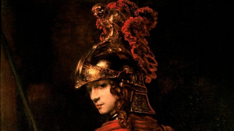 "Pallas Athena", por volta de 1655, atribuída a Rembrandt. Óleo sobre tela. Museu Calouste Gulbenkian, Lisboa (Domínio público)