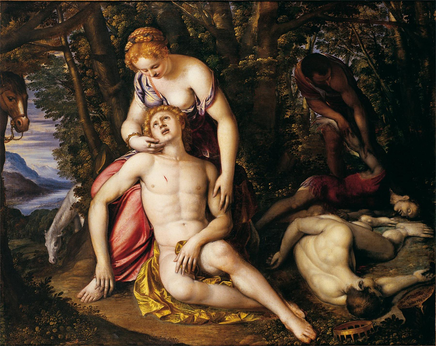 "Angelica and Medoro," circa 1560–1596, by Simone Peterzano