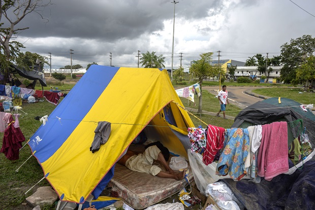Venezuelanos em Pacaraima (RAPHAEL ALVES/AFP/Getty Images)