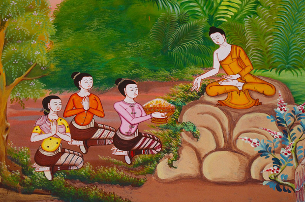 O Buda ensina seus discípulos (Domínio público)