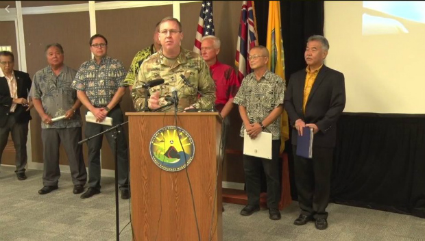 Agência de Controle de Emergências do Havaí se reúne com a imprensa