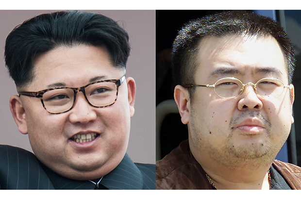 Coreia do Norte, Kim Jong-un, Kim Jong-il, ditadura, apetites - O atual líder norte-coreano Kim Jong-un (esq.) e seu meio-irmão Kim Jong-nam (dir.), ambos filhos do ex-líder Kim Jong-il (Ed Jones/Toshifumi Kitamura/AFP/Getty Images)